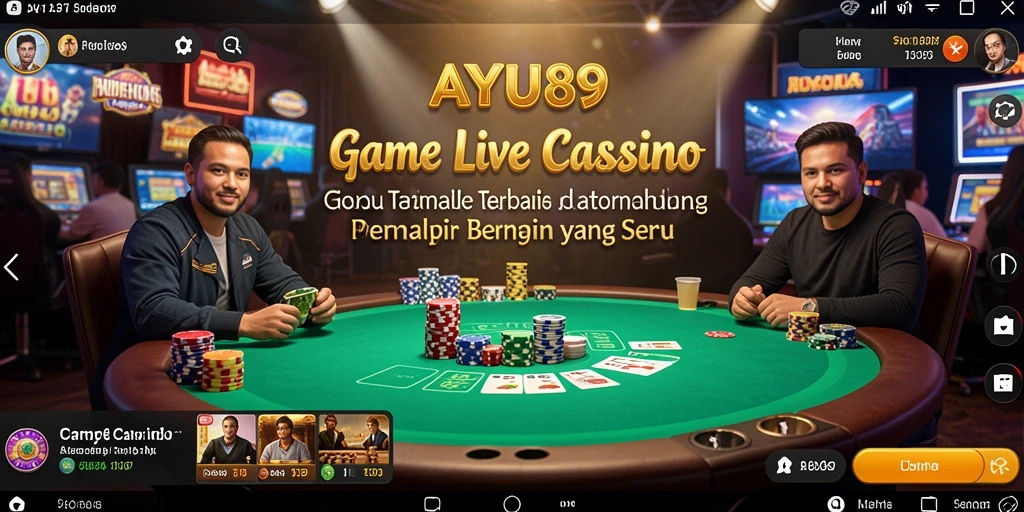Screenshot AYU89 menunjukkan dealer yang ramah dan permainan Live Casino yang mendebarkan.
