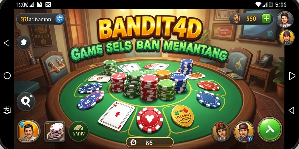 Screenshot BANDIT4D menampilkan permainan Gaple yang menarik dan interaktif.