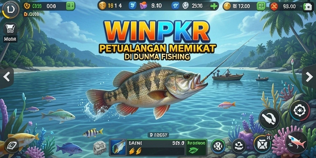 Tangkapan ikan besar dalam gameplay WINPKR yang memukau.